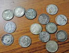 Lot Of 14 Australian 6-pence Silver Coins Assorted
