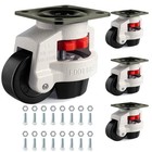 Adjustable Leveling Feet Casters - 6600 Lbs Capacity   4 Heavy Duty Retractable