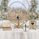 Rustic Wooden Wedding Guest Book With Heart Frame  Personalized Decor For Party