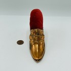 Vintage Large Copper Shoe Pin Cushion Cottage Core 