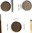 Lot Of 3 Coins  1942 Canada One 1 Small Cent Canadian Penny George Vi