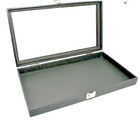 Black Jewelry Display Case With Glass Lid 14 5 X 8 25 X 2 25 With Latch hinges