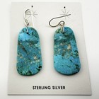 Santo Domingo Pueblo Turquoise Slab Dangle Earrings Native American Jewelry