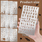 9pcs Metal Stencils Wood Burning Tool Stencil Metal Letter Stencils For Journali