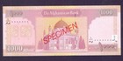 Afghanistan 1000 Afghanis  Sh 1387   2008  Specimen P 77a  Unc