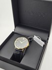 Movado Men s Ultra Slim Gold Accent Leather Strap Watch - 0607173   795 Msrp 