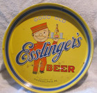 Vintage Esslinger s Ale 12  Metal - Tin Litho Beer Tray Esslinger Brg Phila Pa
