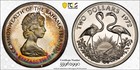 Pr67dcam 1972-fm  2 Bahamas Silver 2 Dollar Proof  Pcgs Trueview- Rainbow Toned