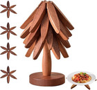 Wooden Trivets For Hot Dishes tree Shape Trivet Set  4 Wooden Hot Dishes Plates 