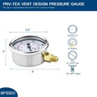 0-200 Psi Pressure Gauge 2 5  Dial Size 1 8  Npt Lower Mount 304 Stainless St   