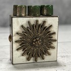 Vtg Art Deco Perfume Atomizer Travel Case Brass Sunburst 1930 Compact Vanity Kit
