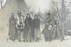 Native American Group Photo Original Antique Tipi Wyoming Reservation Shoshoni 