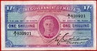 Malta 1 Shilling Nd 1943 Prefix A 1 P 16 Vf Free Shipping From 100 