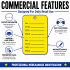 1000-10000 Yellow Coupon Price Tags 1-1 4  X 1-7 8  Unstrung Perforated