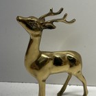 Vintage Solid Brass Deer Buck Figurine Mcm Mid Century Modern Decor Statue 8   