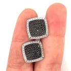 2 60ct Round Cut Lab Created Black Diamond Men s Cufflinks 14k White Gold Plated