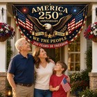 Usa 250th Anniversary Bunting Banner 1776-2026 Patriotic Porch Fence Flag