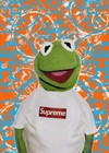 Death Nyc Ltd Ed Signed Framed Art Print 45x32cm Muppets Kermit The Frog Hermes