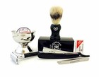 Men s Luxury Grooming Kit- De Safety Razor  Straight Razor  Brush  Cup  Blades