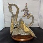 Rare 1991 Masterworks Pewter  guardian Of The Crystal  Dragon Wizard Statue