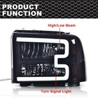 Led Drl Headlights Smoky Lens Black Housing Fits 2005-2007 Ford Super Duty F250