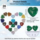 Virekm 20pcs Amethyst Heart Healing Crystals Palm Large  Colorful - 20 Pcs