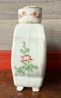 Chinese Export Porcelain Tea Caddy Container Famille Rose Antique 1900s Huacha