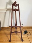 Vintage Hand Carved Wood Artist Display Easel Adjustable Folding Elegant Floor