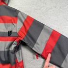 Burton Snowboard Jacket Mens Small Red Gray Stripes Dryride Hooded Winter Coat