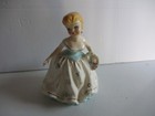 Vintage Ceramics Pocket Planter Woman Figurine W  Flower Basket Dress 1950s Mcm