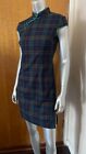 Genmeisi Traditional Chinese Plaid Qipao Dress Cheongsam Mandarin Collar Size   