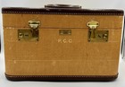 Vintage Beckers Of D c  Tweed Suitcase Train Cosmetic Case Valise Mirror