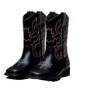 Wonder Nation Size 1 Boys Western Cowboy Boots Non-marking Black New