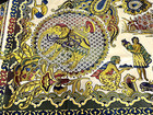 Vintage Indian Cotton Tapestry Bedspread Wall Hanging 68x100    Gold Purple Blue