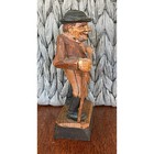 Anri Vintage Carved Wood Man With Walking Stick