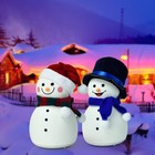 Christmas Snowman Music Night Light Rechargeable Portable Cute Silicone Small Ni