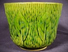 Very Rare Antique American Green Glazed Leaf Bowl Yellow Ware Mint
