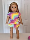 American Girl 2025 Goty Summer Mckinny 18  Doll In Meet Outfit Blonde pink Hair
