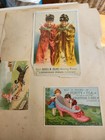Victorian Scrapbook Page     Chromolithograph Scraps  Cards  C 1900  Two Sided  