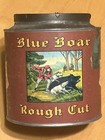 Antique Blue Boar Tobacco Tin Reed   Barton Silver-plate Humidor Set W Tax Stamp