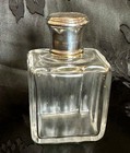 Antique Art Deco French 950 Silver Lid Collar Glass Vanity scent Bottle Stopper