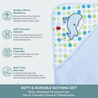 Nibspasilk Baby 1 Hooded Terry Towel   3 Washcloths Set For Baby Boys Blue Whale