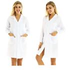 Womens mens Long Sleeve Scrubs Lab Coat Medical Nurse Doctor Uniform Coat Jacket
