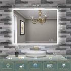 Led Bathroom Mirror Bluetooth Adjustable Color 3-button Vertical   Horizontal