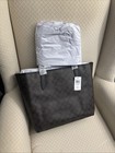 Coach Cv976 Dark Brown Large City Tote Bag In Signature Canvas Outlet Nwt