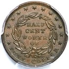 1837 Ht-73 Pcgs Ms 63 Bn Half Cent Worth Of Copper Hard Times Token
