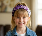 Handmade Purple Girls Hair Accessories Set 6 Piece Floral  Butterfly Bunny