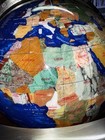 Vintage World Globe Handmade Gemstone Blue Lapis Lazuli Tripod Stand Compass 19   