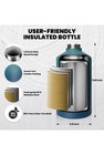 Raymylo One Gallon Water Bottle Insulated 128 Oz  Stainless Steel Blue