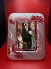 Vintage Mikasa Frosted Crystal Photo Frame 4x6 Floral Glass Yugoslavia